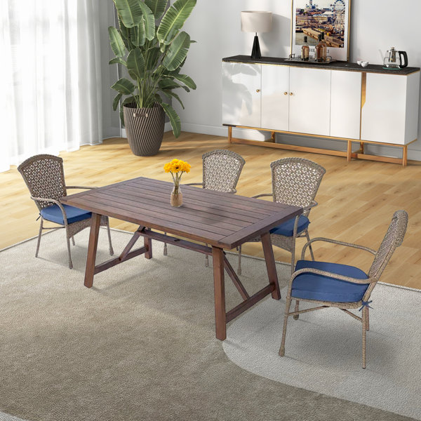 Bayou Breeze Birchview Indoor Rattan Chairs with Cushions Wayfair